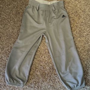 Adidas youth medium grey gray sport pants. Softball. Baseball.
